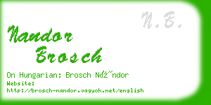 nandor brosch business card